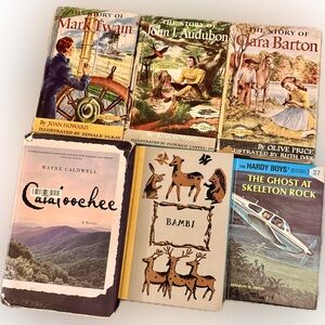 Lot of 6 Vintage Hardback Books 50s and 60s Mystery Biography Historical Classic